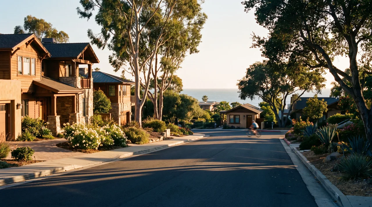 Illustrative cityscape inspired by Encinitas, CA