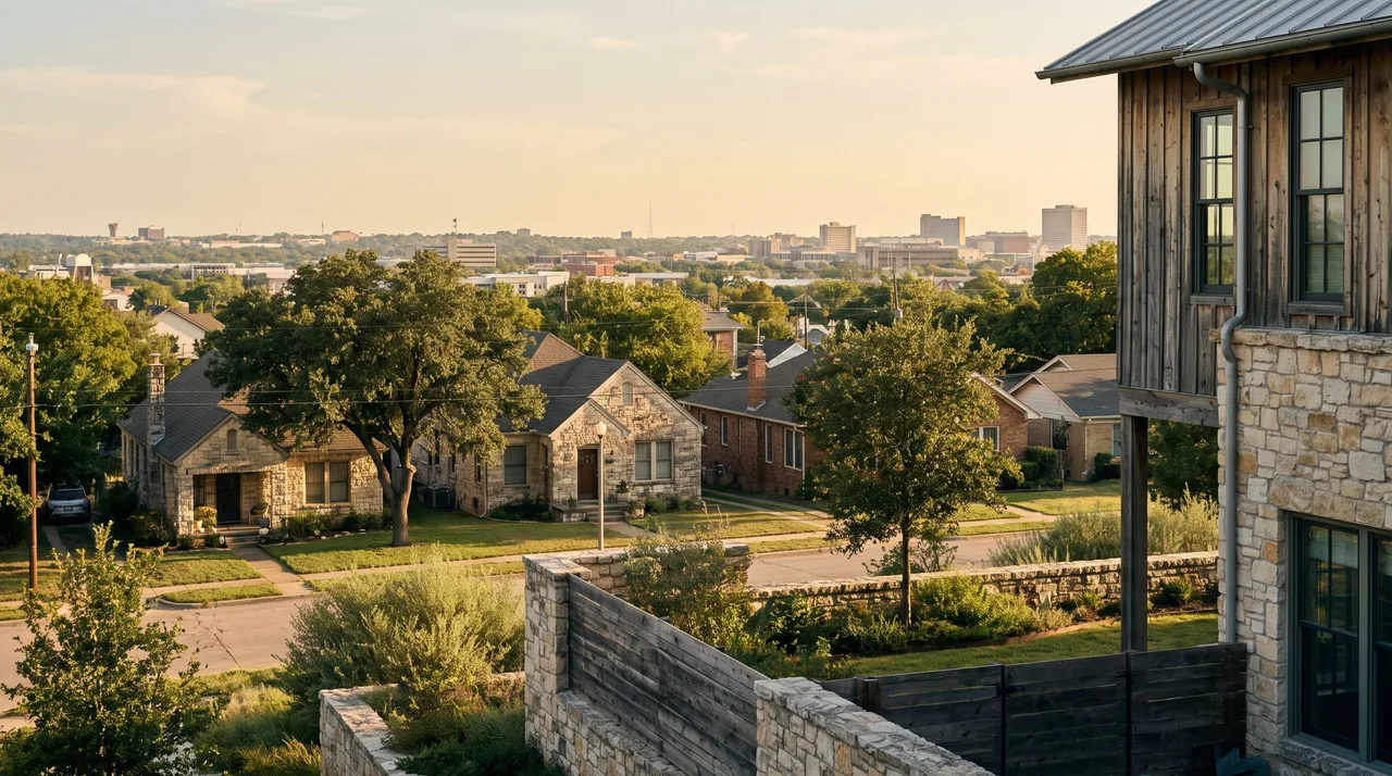 Illustrative cityscape inspired by Fort Worth, TX