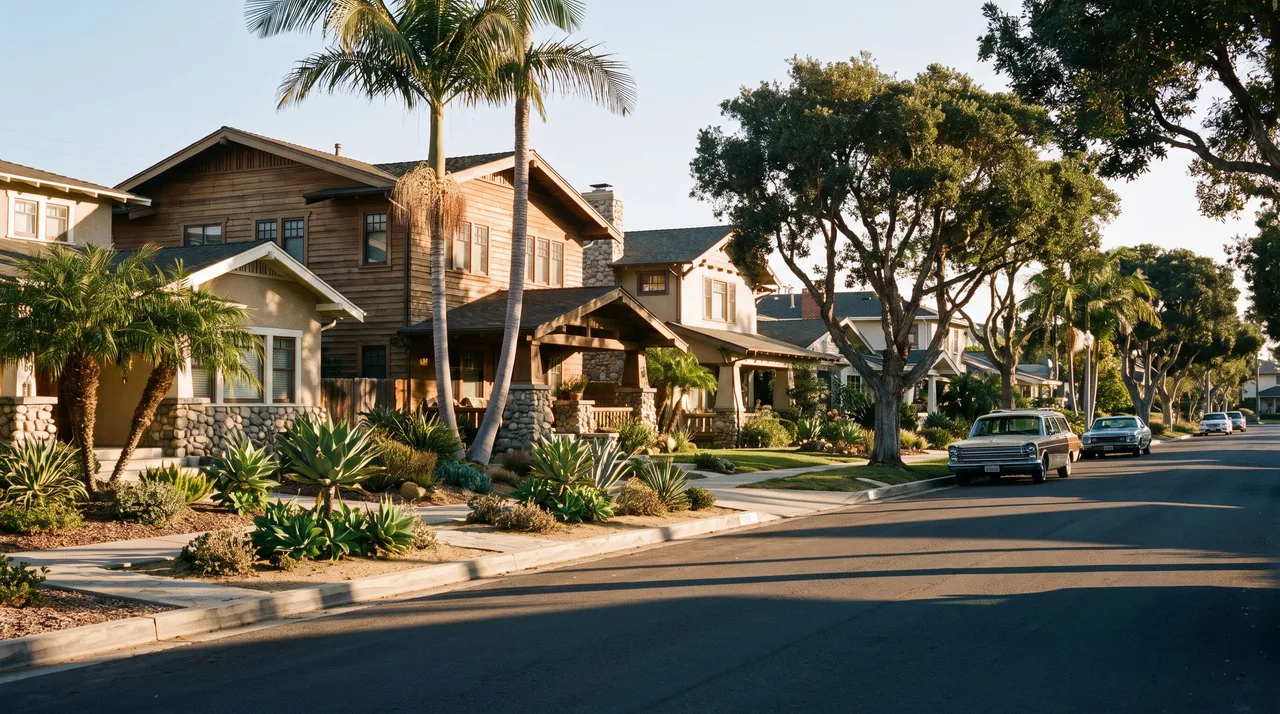 Illustrative cityscape inspired by Huntington Beach, CA