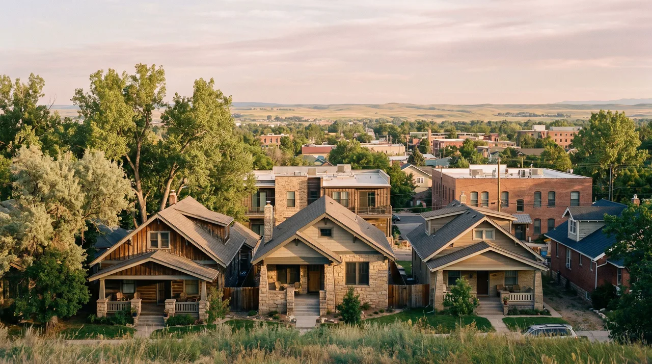 Illustrative cityscape inspired by Longmont, CO