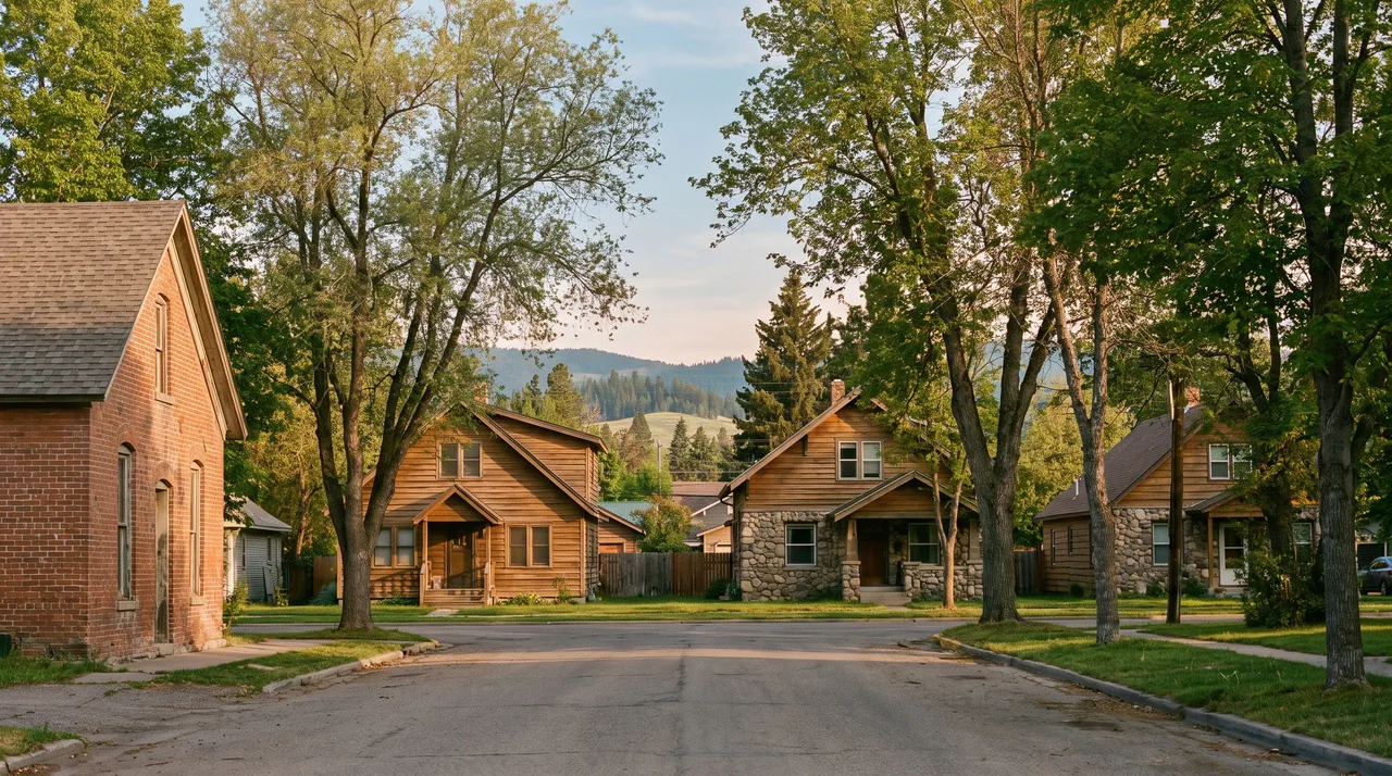 Illustrative cityscape inspired by Missoula, MT