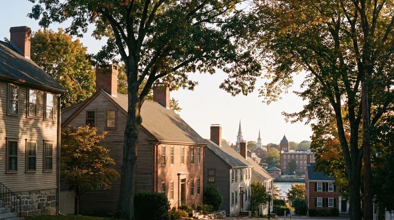 Illustrative cityscape inspired by Portsmouth, NH