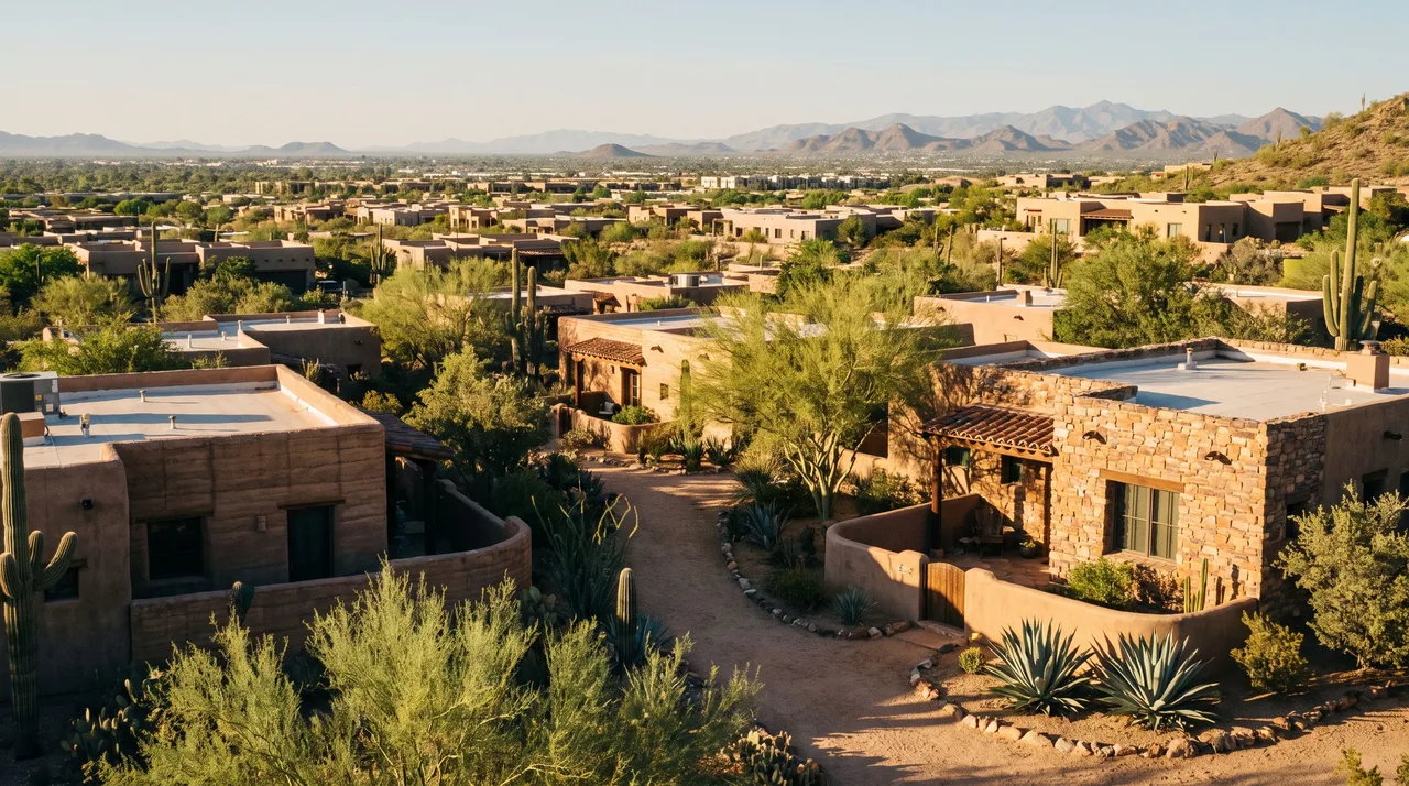 Illustrative cityscape inspired by Scottsdale, AZ