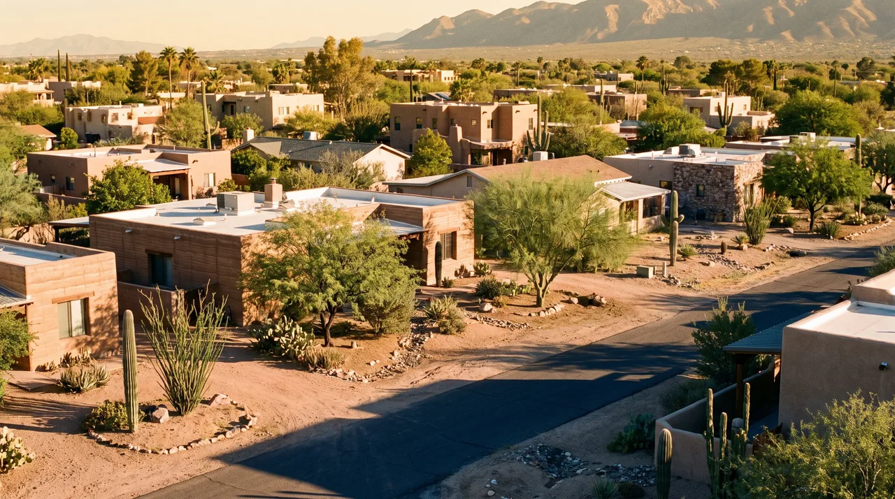 Illustrative cityscape inspired by Tucson, AZ