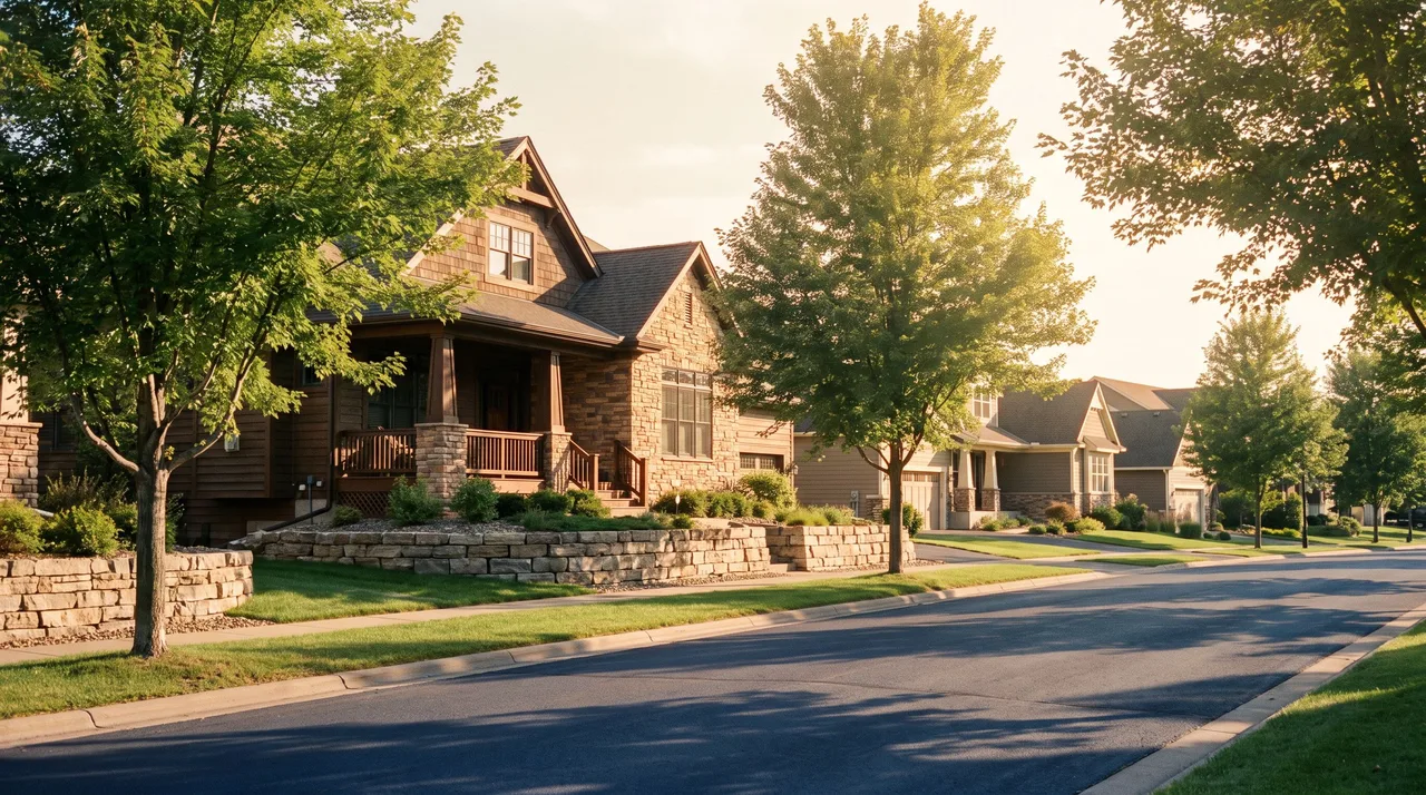 Illustrative cityscape inspired by Woodbury, MN