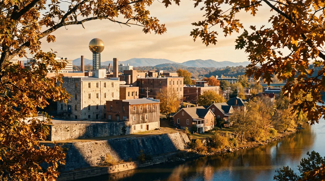 Illustrative cityscape inspired by Knoxville, TN